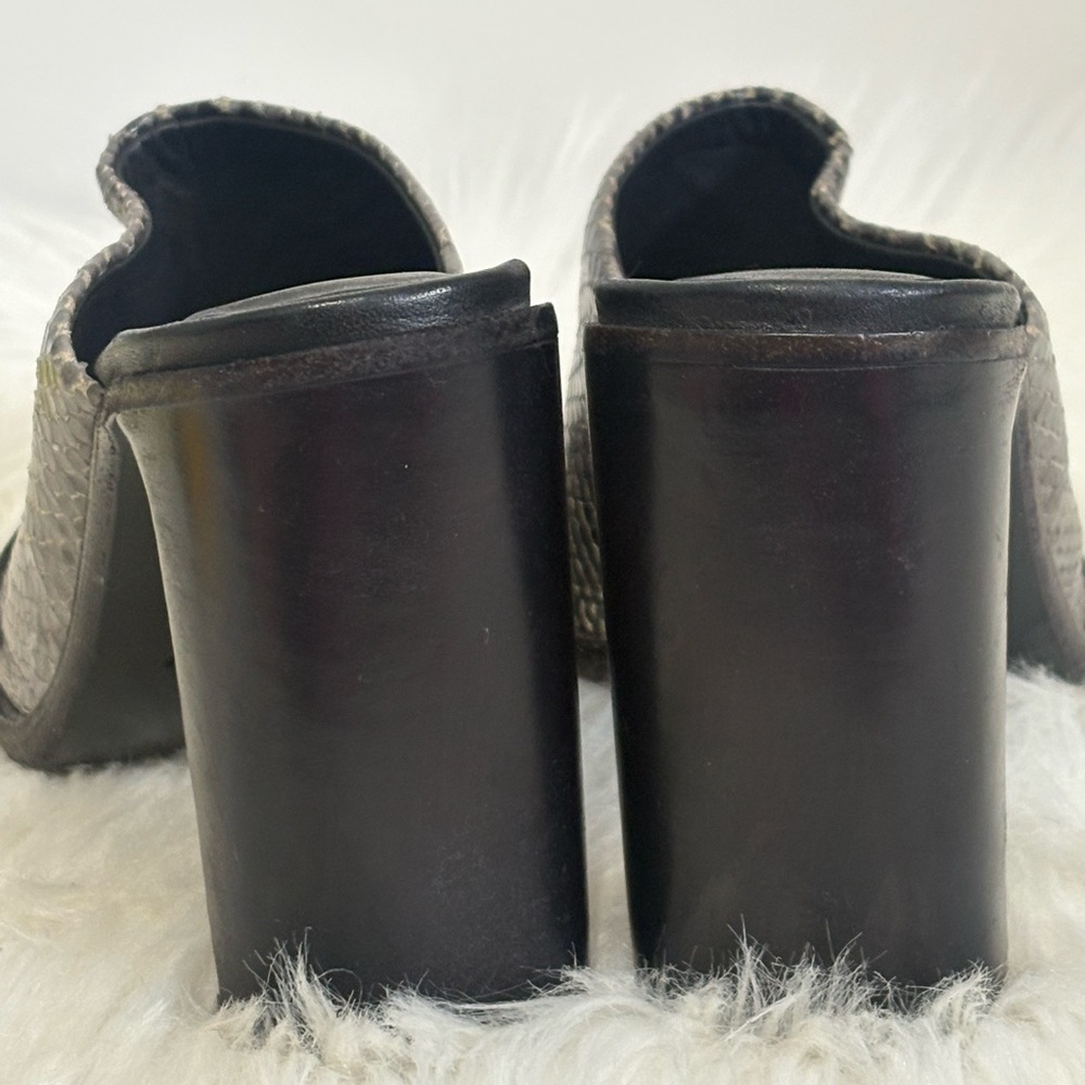 rag & bone Gray Snake-Print Open-Toe Mules - Picture 10 of 10
